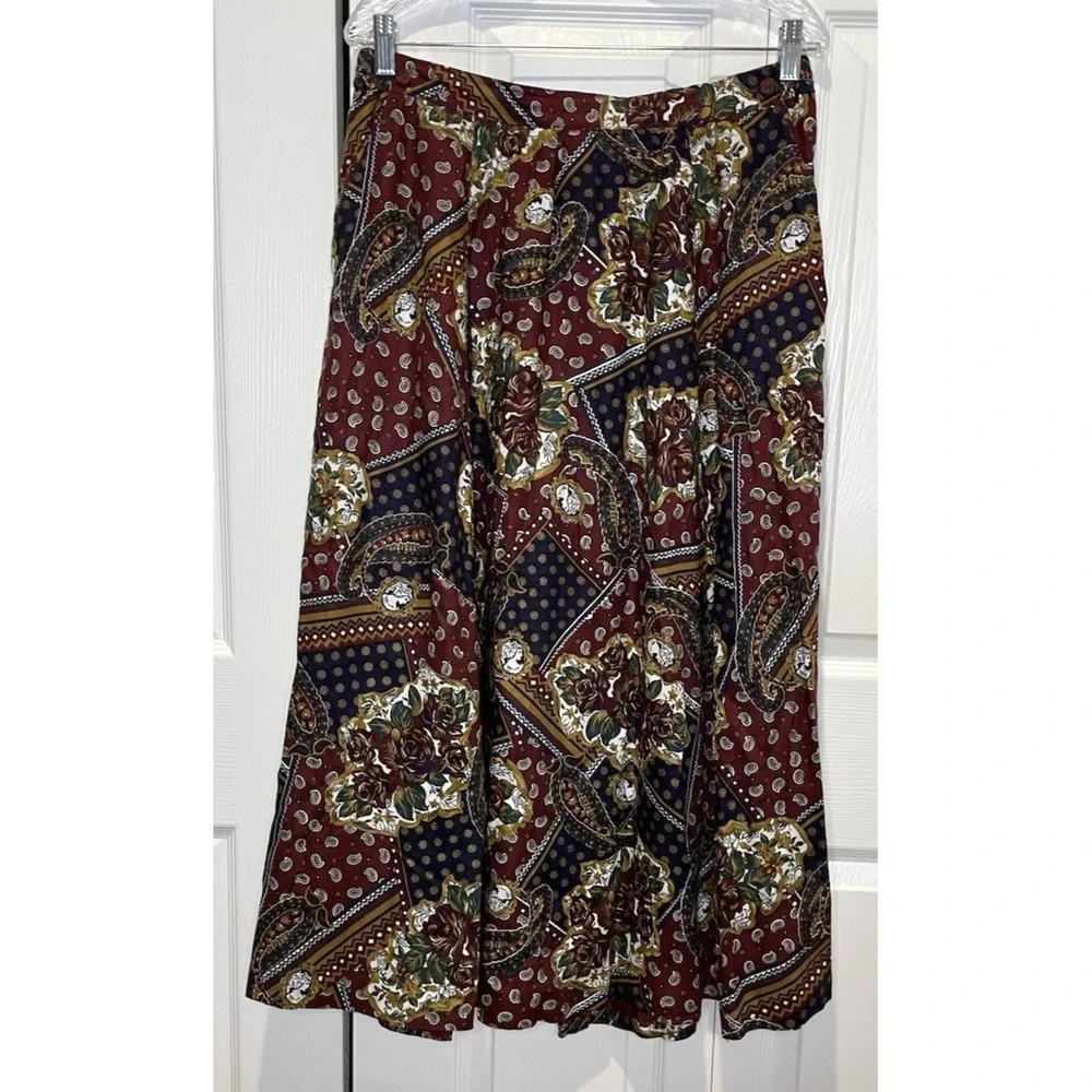Vintage Chaus Womens Patchwork Maxi Skirt Size L Boho Dark Fairy Whimsigoth‎ 90s